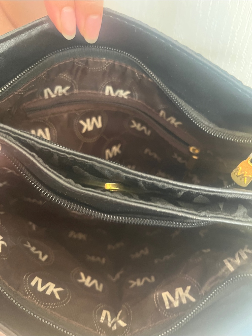 Michael Kors Black Crossbody Messenger with Gold Accents - Picture 6 of 8